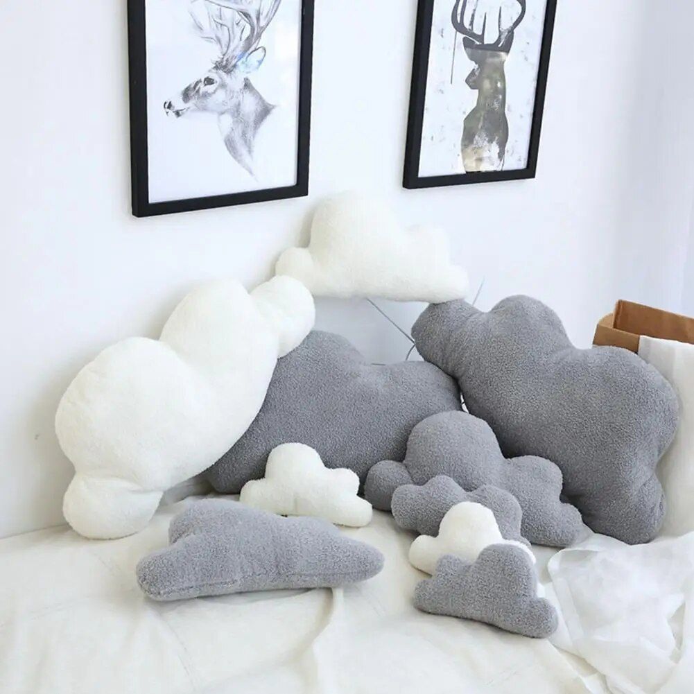 Cloud-Shaped Plush Throw Pillow