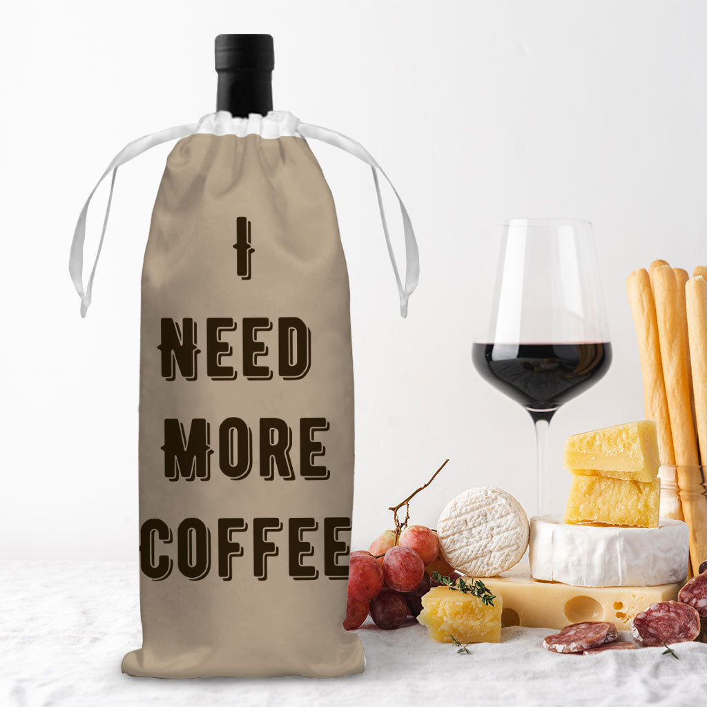 Coffee Themed Wine Tote Bag - Cute Quote Wine Tote Bag - Cool Trendy Wine Tote Bag