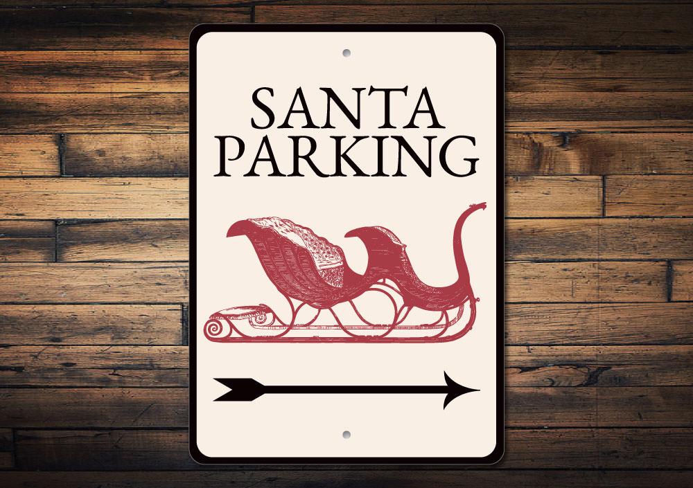 Santa Parking Arrow Sign