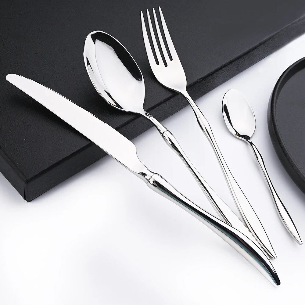 Elegant Mirror-Polished Stainless Steel Cutlery Set