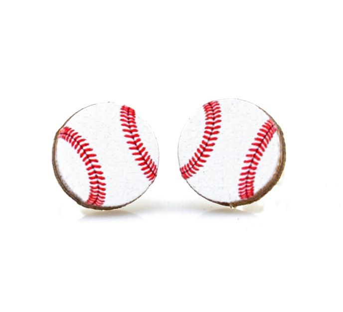 Baseball Stud Earrings #3068 | Red Sunflower