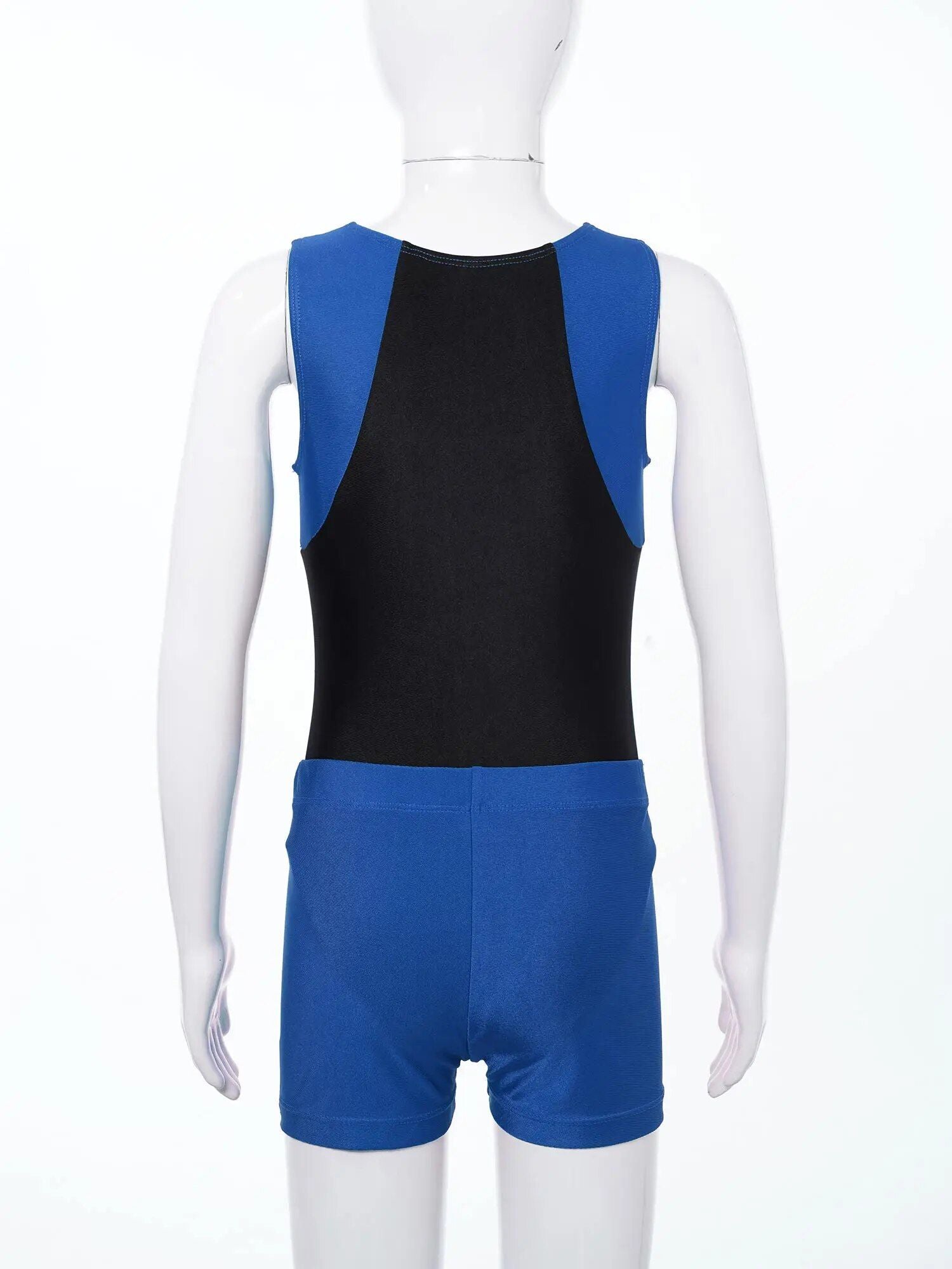 Boys Gymnastics Sleeveless Bodysuit & Shorts Set - Quick-Dry, Stretchy, Active Training Gear