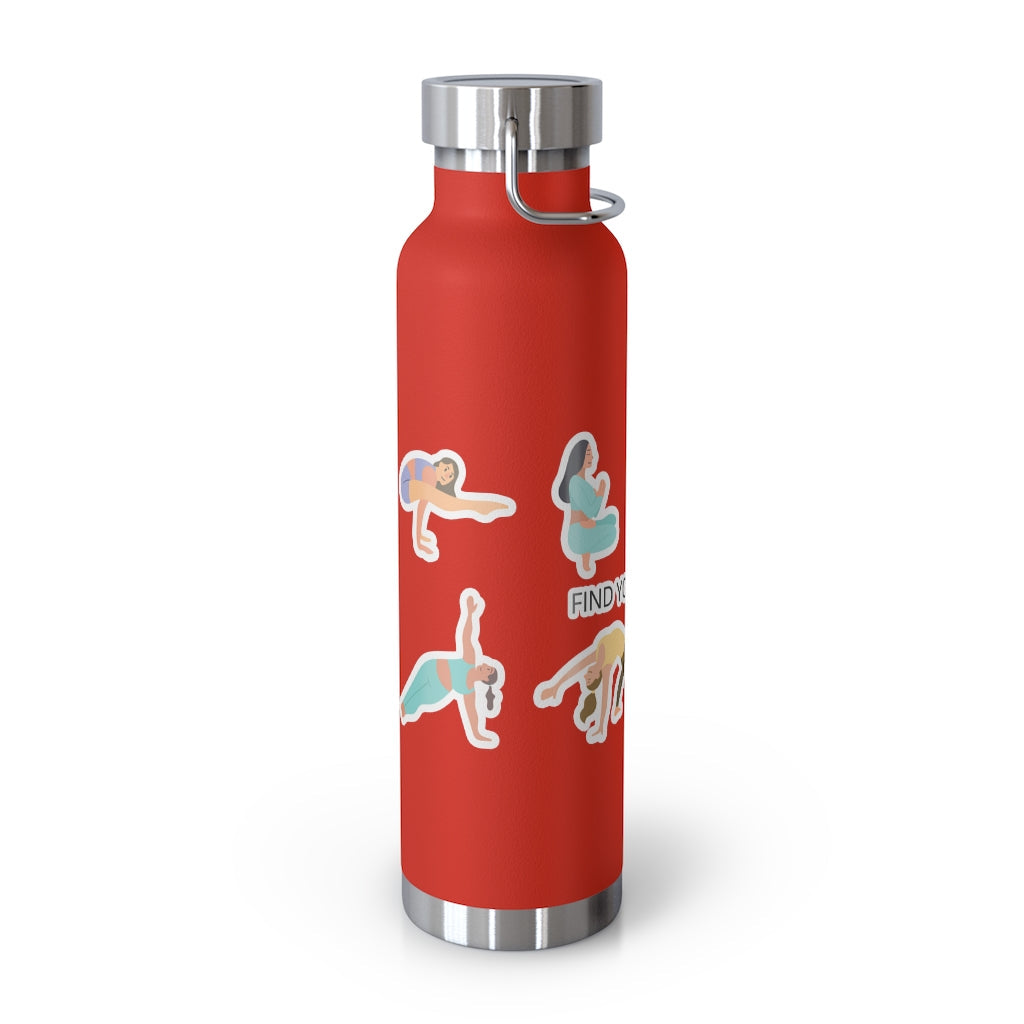 Yoga Poses Find Your Balance Insulated Bottle 22oz