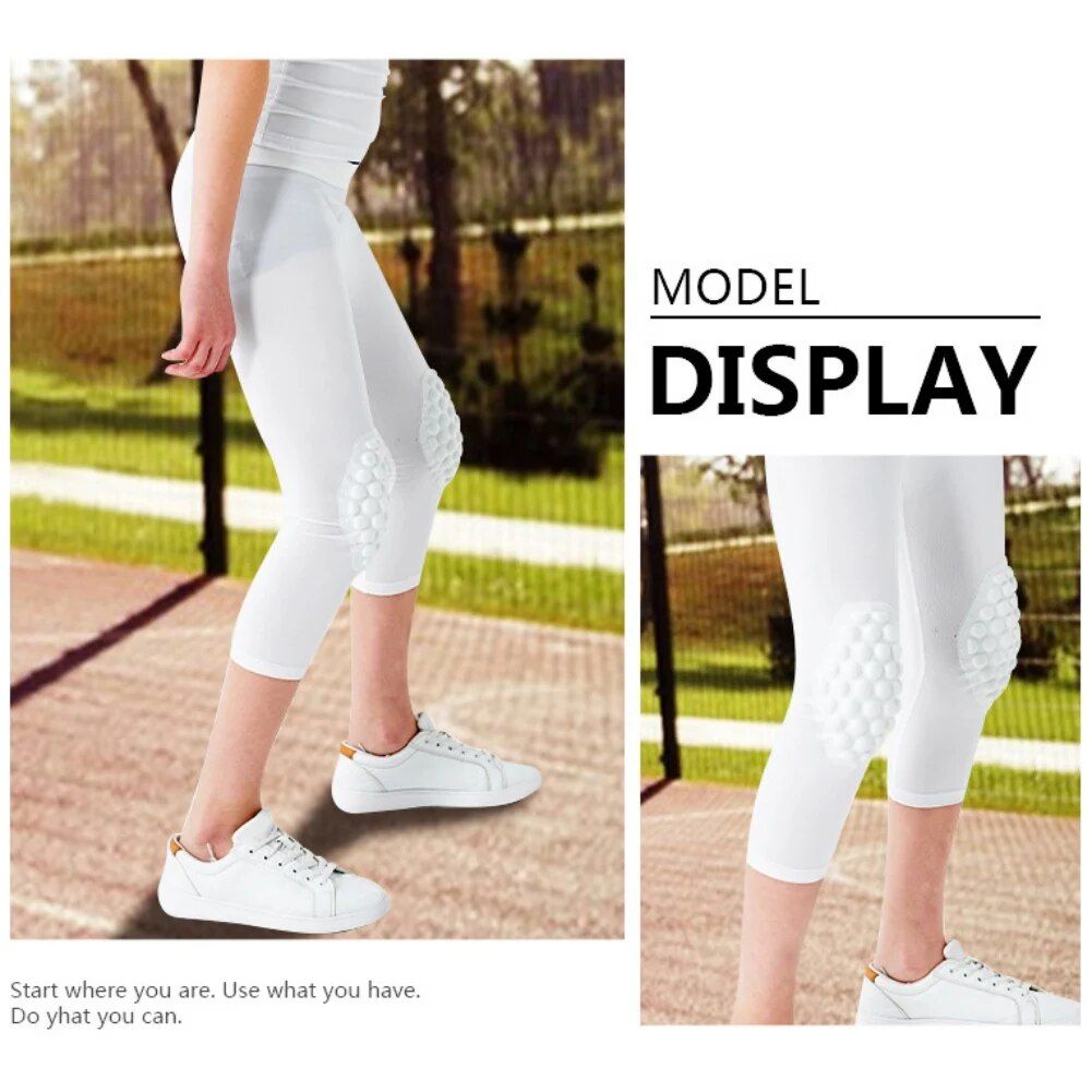 Kids' 3/4 Sports Protective Leggings: Quick-Dry, Anti-Collision for Football, Basketball & More