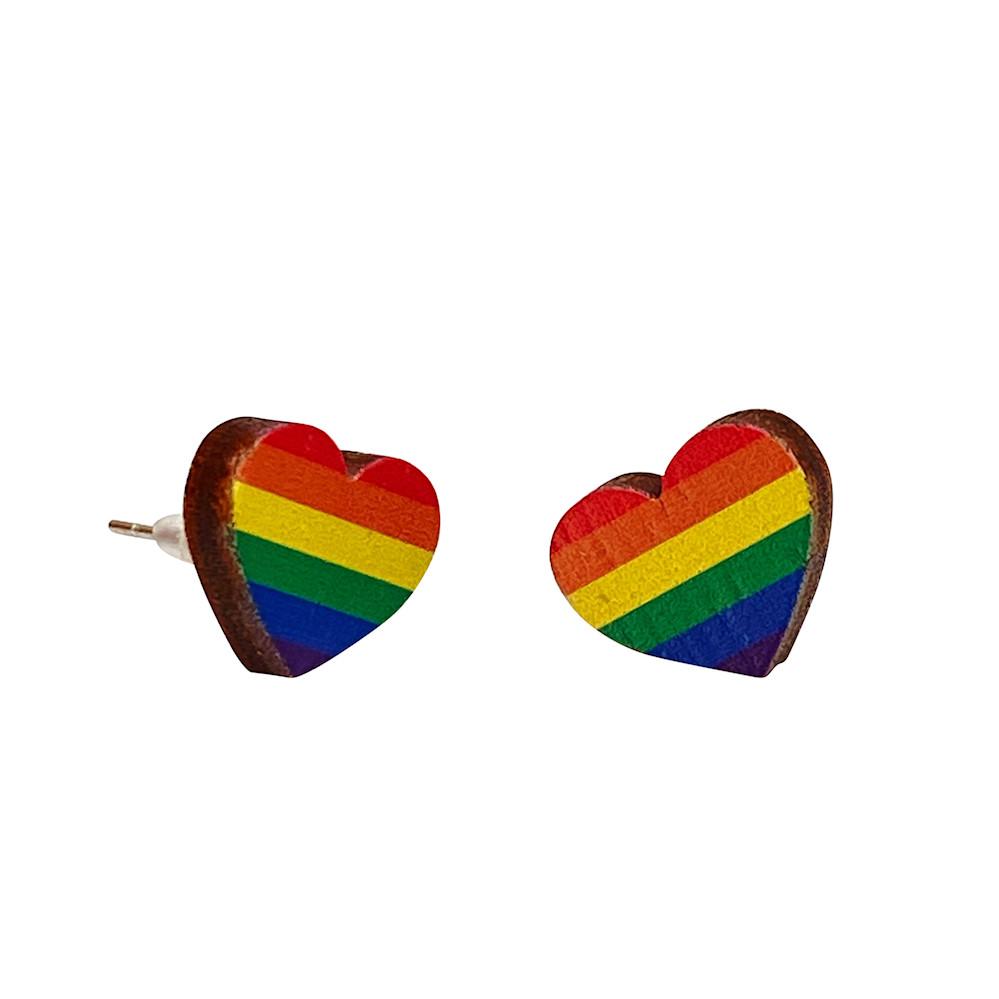 Rainbow Heart Stud Earrings #3091 | Red Sunflower