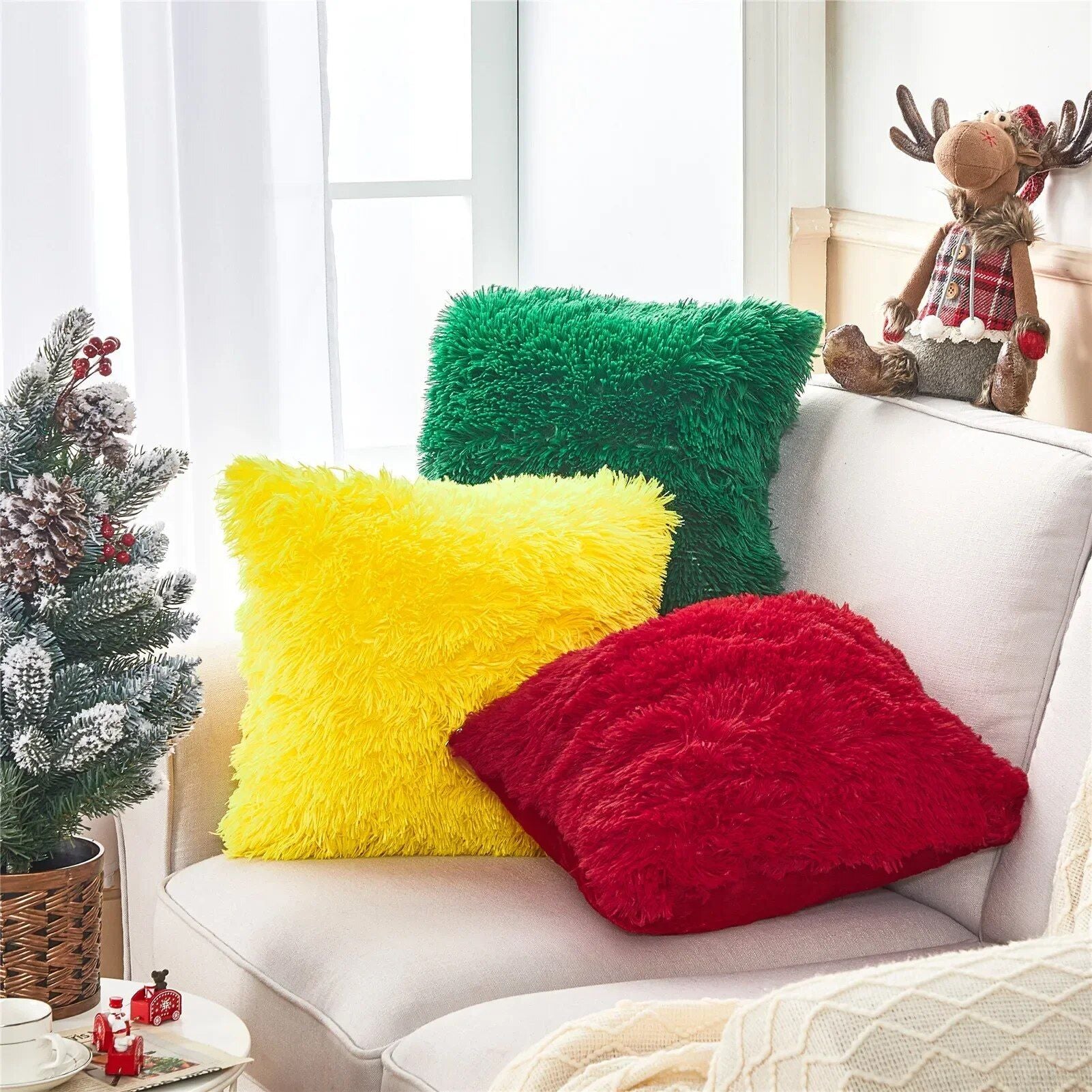 Luxurious Plush Fur Cushion Cover