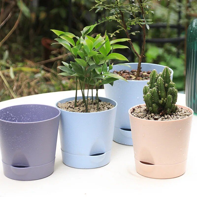 Modern Self-Watering Double Layer Flower Pot for Indoor & Outdoor Decor