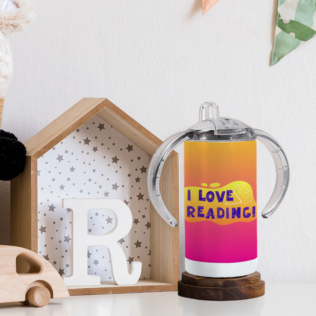 I Love Reading Sippy Cup - Cool Baby Sippy Cup - Trendy Sippy Cup