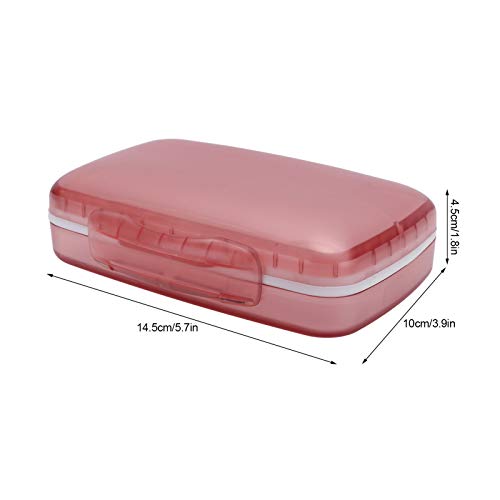 Pill Organizer, 8 Compartments Weekly Travel Portable Pill Box Small Detachable Compact Pill Container Pill Case for Pocket Purse Daily Medicine Vitamin Holder (Pink)