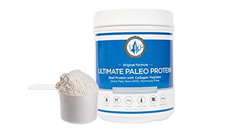 Ultimate Paleo Protein (Unflavored, 15 Servings - Premium Grass Fed Beef Protein, Non-GMO, Paleo Friendly, Gluten Free, Dairy Free, Keto Friendly, No Artificial Sweeteners or Preservatives