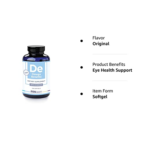 PRN De Dry Eye Omega 3 Fish Oil –Support for Eye Dryness - 2240mg EPA & DHA Supplement in Natural Triglyceride Formula – Formula for Healthy Eye Care-4 Serving per Day, 2 Month Supply