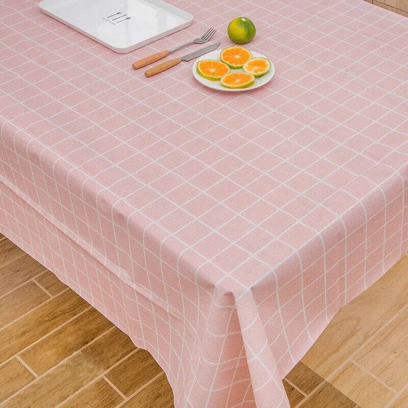 Elegant Plaid Waterproof & Oil-Proof PVC Tablecloth for Home and Events