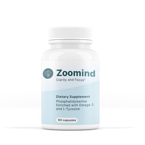 Zoomind Dietary Supplement. Promotes Clarity and Focus. Rich in Omega-3, Phosphatidylserine (PS), and L-Tyrosine. Supports Healthy Brain Function, 60 Capsules