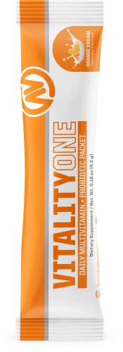 NutraOne VitalityOne On The Go Complete Multivitamin, Probiotic and Enzyme Blend Orange Cream – 30 Servings