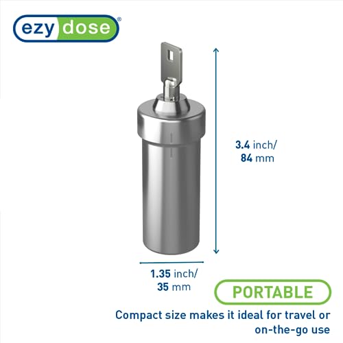 Ezy Dose Pill Box and Medicine, Vitamin Container, Safe for Money & Travel Items, Stainless Steel, 2 Keys with Lock