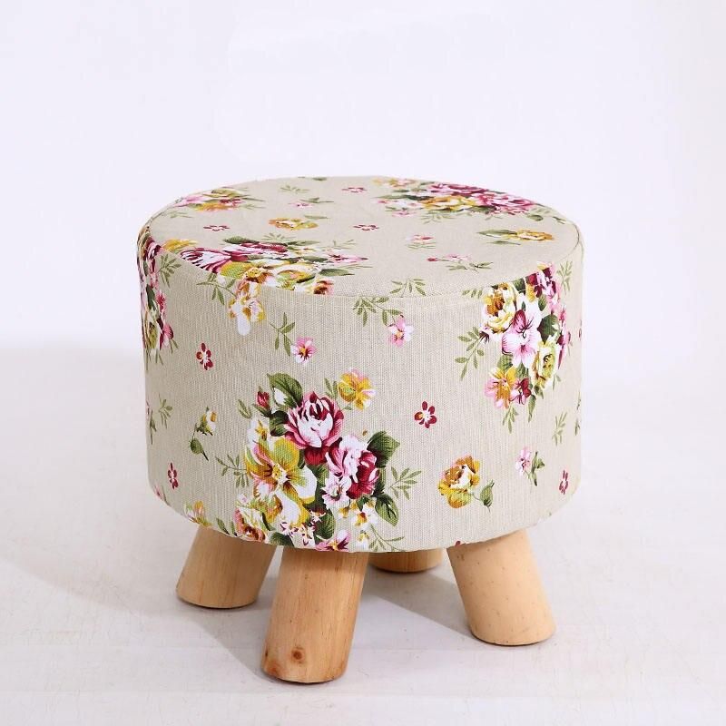 Charming Countryside Round Wood Stool