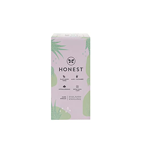 The Honest Company Hydrate + Cleanse Benefit Wipes | Cleansing Multi-Tasking Wipes | 100% Plant-Based, Hypoallergenic | Aloe + Cucumber, 240 Count