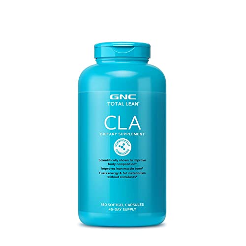 GNC Total Lean CLA | Improve Body Composition & Lean Muscle Tone, Fuels Fat Metabolism & Energy Without Stimulants | Gluten Free | 180 Softgels