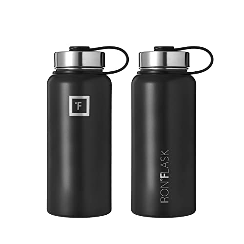 IRON °FLASK Sports Water Bottle - 32oz, 3 Lids (Straw Lid), Leak Proof - Stainless Steel Gym & Sport Bottles for Men, Women & Kids - Double Walled, Insulated Thermos, Metal Canteen