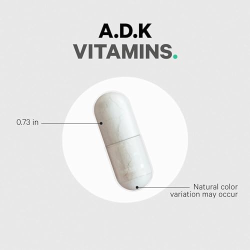 Codeage ADK Vitamin Supplement, Vitamin A, Vitamin D3 5000 IU Cholecalciferol, Vitamin K1 & K2 (MK4 & MK7), 6-Month Supply, Only One Daily Pill, Helps Support Immune Health, Bone & Heart, 180 Capsules