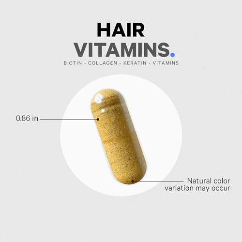 Codeage Hair Vitamins 10000 mcg Biotin, Keratin, Collagen, Vitamin A, B12, C, D3, E, Zinc, Inositol - Hair Care Support for Strength, Thickness Growth - Healthy Hair Supplement Pills - 120 Capsules