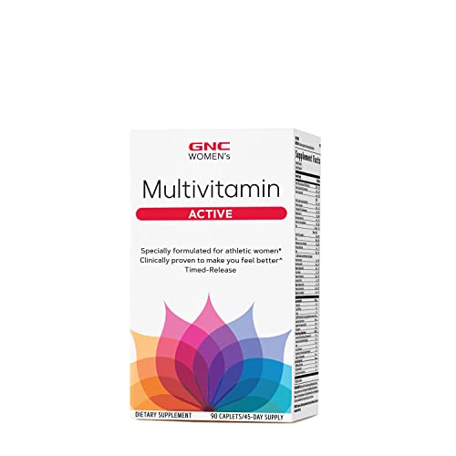 GNC Women's Active Multivitamin | Supports an Active Lifestyle | 30+ Nutrient Formula | Promotes Bone & Joint Health, Helps Energy Production | Clinically Studied Daily Vitamin | 90 Caplets