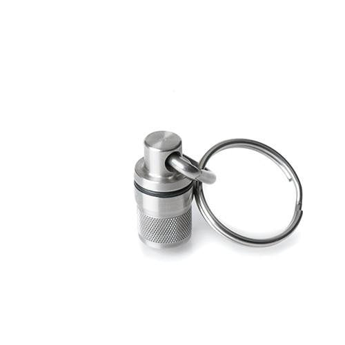 GUS Micro Pill Fob, Made in USA, Stainless Steel Keychain Pill Holder, Holds Two Emergency Aspirin, Ultra Compact Design