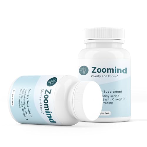 Zoomind Dietary Supplement. Promotes Clarity and Focus. Rich in Omega-3, Phosphatidylserine (PS), and L-Tyrosine. Supports Healthy Brain Function, 60 Capsules