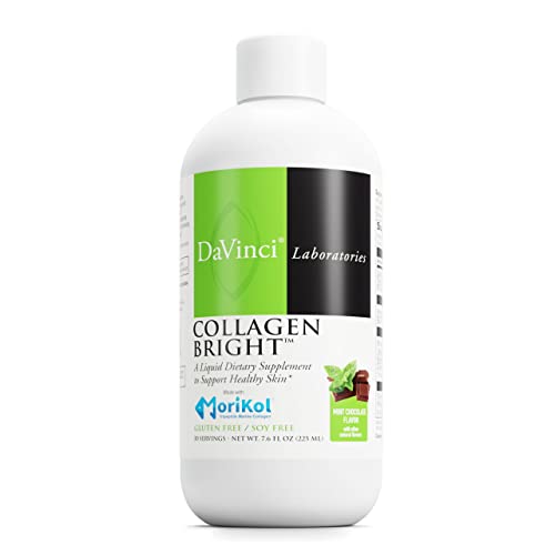 DAVINCI Laboratories - Collagen Bright - A Liquid Dietary Supplement to Support Healthy Skin - Gluten Free, Soy Free - Mint Chocolate - 30 Servings, 7.6 Fl Oz