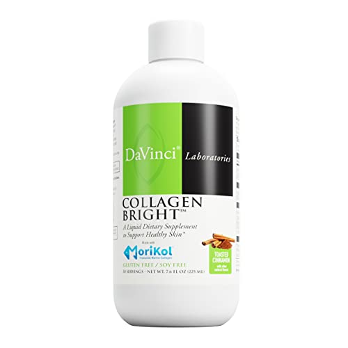 DAVINCI Laboratories - Collagen Bright - A Liquid Dietary Supplement to Support Healthy Skin - Gluten Free, Soy Free - Toasted Cinnamon - 30 Servings, 7.6 Fl Oz