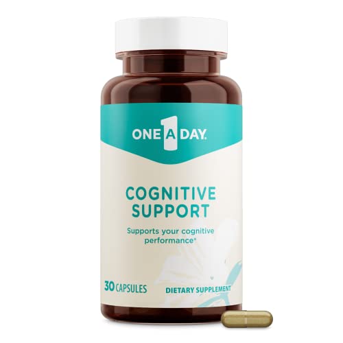 One-A-Day Cognitive Supplement – Memory and Focus Supplements for Adults, Brain Function Support with Bacopa, Rhodiola, & Holy Basil for Cognitive Performance 30 Capsules