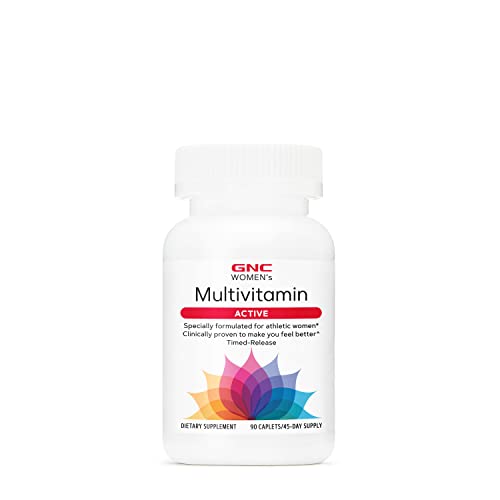 GNC Women's Active Multivitamin | Supports an Active Lifestyle | 30+ Nutrient Formula | Promotes Bone & Joint Health, Helps Energy Production | Clinically Studied Daily Vitamin | 90 Caplets