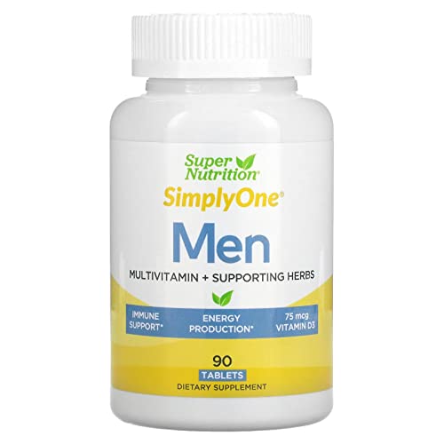 SuperNutrition SimplyOne Multi-Vitamin for Men, High-Potency, One/Day Tablets, White, 90 Count