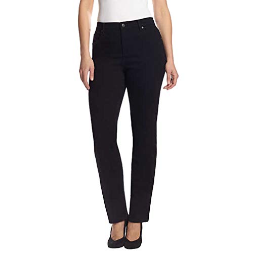 Gloria Vanderbilt Women's Amanda Classic High Rise Tapered Jean, Black, 14 Regular