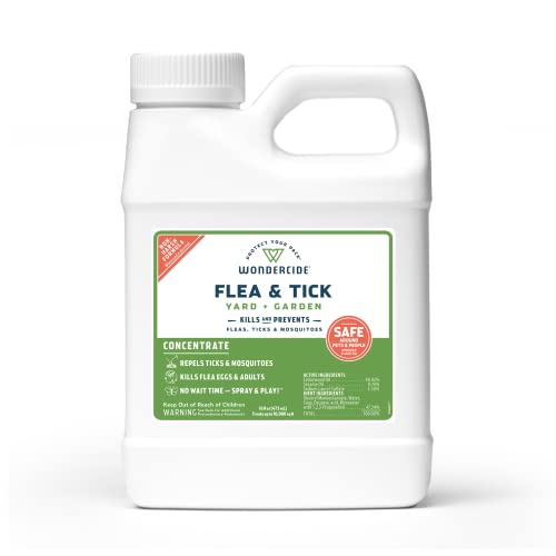 Wondercide - Flea and Tick Spray Concentrate for Yard and Garden with Natural Essential Oils – Kill, Control, Prevent, Fleas, Ticks, Mosquitoes and Insects - Safe for Pets, Plants, Kids - 16 oz