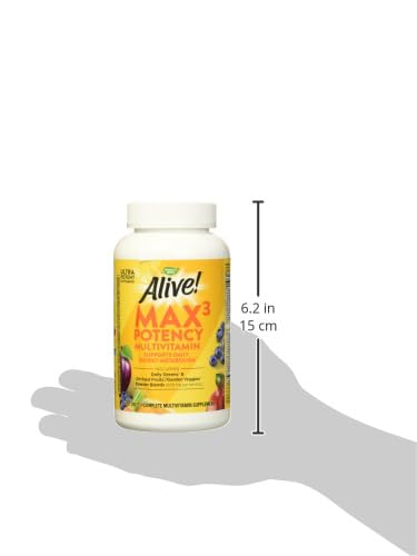 Nature's Way Alive! Max3 Potency Multivitamin, Antioxidants & High Potency B-Vitamins to Support Cellular Energy Metabolism*, 180 Tablets