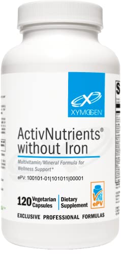 XYMOGEN ActivNutrients Without Iron - Multivitamin Multimineral for Wellness, Immune, Energy and Mood Support - Chelated Minerals + Active B Vitamins with Folate (120 Capsules)