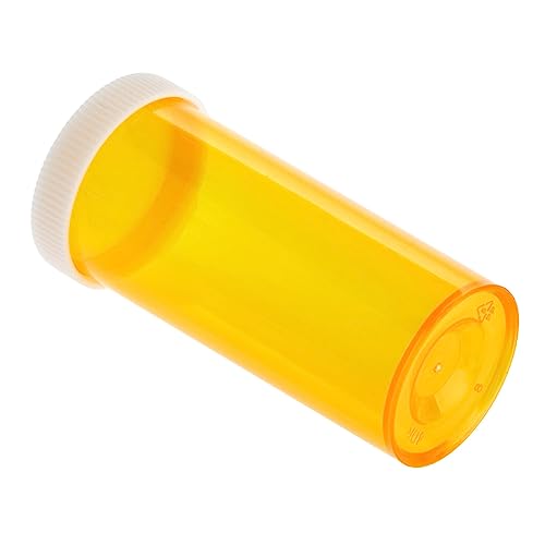 50 Pack Empty Pill Bottles with Caps for Prescription Medication, 8-Dram Plastic Medicine Containers (Orange)