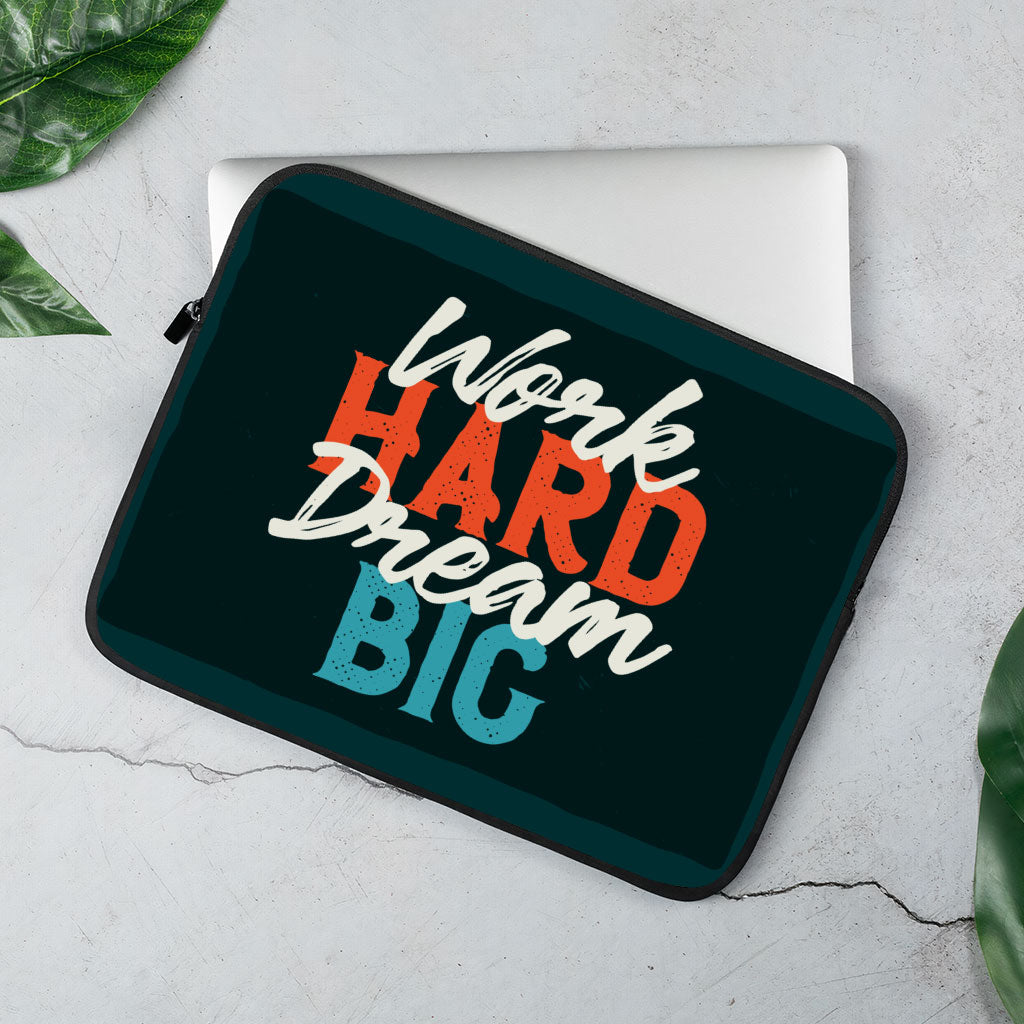 Work Hard Dream Big MacBook Pro 14" Two-Sided Sleeve - Motivational Laptop Sleeve - Cool MacBook Sleeve