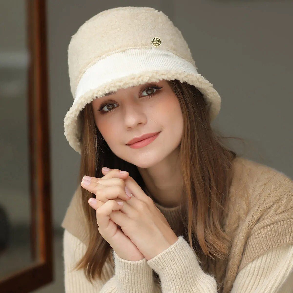 Chic Imitation Lamb Wool Ear Basin Hat