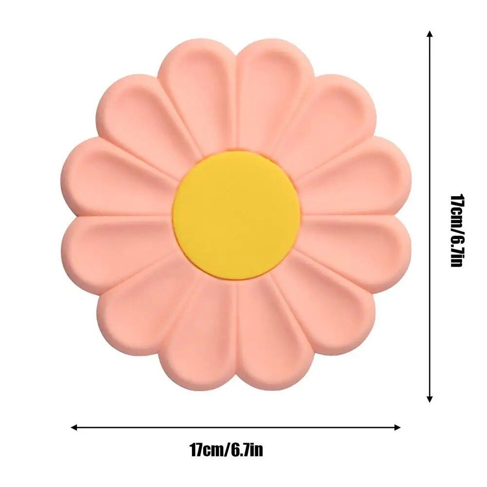 Heat-Resistant Silicone Daisy Pot Mat - Multi-Use Trivet and Countertop Protector