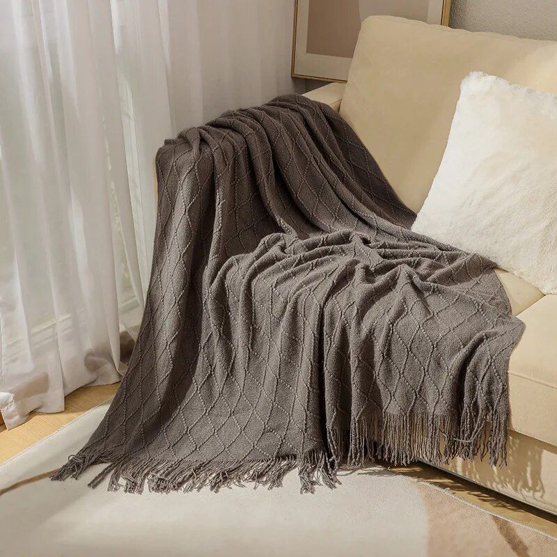 Knitted Blanket Sofa Cover