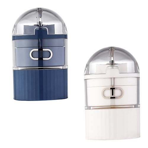 LALAFINA 2Pcs Cut Medicine Box Tablet Pulverizer Portable Grinder Medicine Splitter Slicer Pill Crusher and Cutter Vitamin Pill Crusher Pulverizer Grinder Triple Computer Box Travel