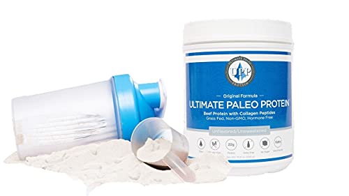 Ultimate Paleo Protein (Unflavored, 15 Servings - Premium Grass Fed Beef Protein, Non-GMO, Paleo Friendly, Gluten Free, Dairy Free, Keto Friendly, No Artificial Sweeteners or Preservatives