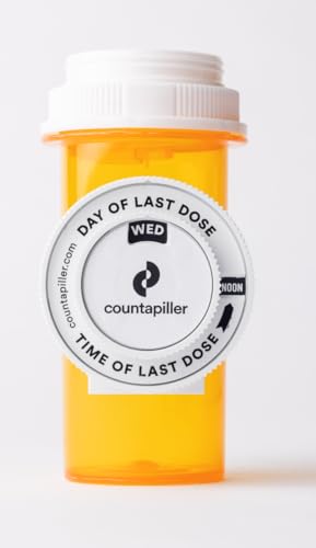 Countapiller: Track, Remind, & Organize Pills. Medication Compliance. Optimize Your Dosage & Stay On Top of Prescriptions AM/PM - Daily & Hourly (White) Pill Medication Organizer Tracker