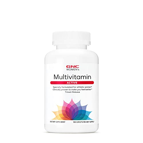 GNC Women's Active Multivitamin | Supports an Active Lifestyle | 30+ Nutrient Formula | Promotes Bone & Joint Health, Helps Energy Production | Clinically Studied Daily Vitamin | 180 Caplets