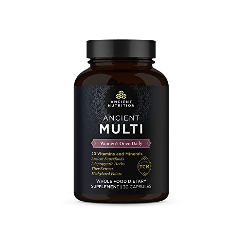 Ancient Nutrition Multivitamin for Women, Ancient Multi Women's Once Daily Vitamin Supplement, Vitamin B, Vitamin C and Vitamin K2, Folate and Iron Supplement, Supports Bone and Blood Health, 30ct