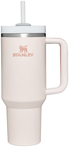 Stanley Quencher H2.0 FlowState Stainless Steel Vacuum Insulated Tumbler with Lid and Straw for Water, Iced Tea or Coffee, Smoothie and More Rose Quartz