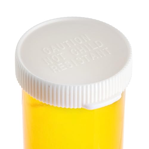 50 Pack Empty Pill Bottles with Caps for Prescription Medication, 8-Dram Plastic Medicine Containers (Orange)