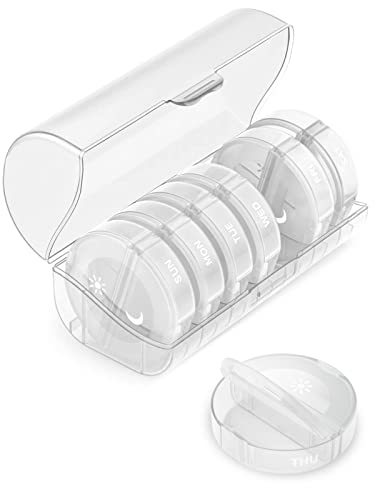 TookMag Pill Organizer 2 Times a Day, Weekly AM PM Pill Box, Large Capacity 7 Day Pill Cases for Pills/Vitamin/Fish Oil/Supplements (White)